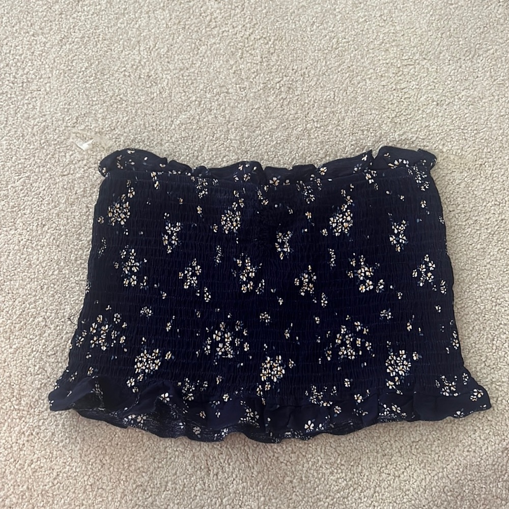 LA Hearts Size S Never Worn Navy Blue w/ White Flowers Tube Top!
